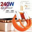 iPhone 15|16|17 USB-C to USB-C Cable 100CM 240W Orange