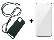 iPhone 11 Pro siliconen hoesje met koord licht groen