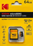 KODAK MicroSDXC UHS-I U3 V30 A1 Ultra Performance 4K Full HD &quot;64GB&quot;