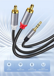 3.5mm to 2 RCA Aux Audio Splitter Cable 2 meter