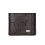 PU lederen herenportemonnee met gestreept steenpatroon ( ZWART)