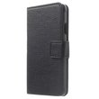 Wallet Book Case Lychee Zwart voor Samsung Galaxy Alpha
