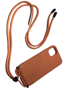iPhone 11 Pro MAX siliconen hoesje met koord Oranje