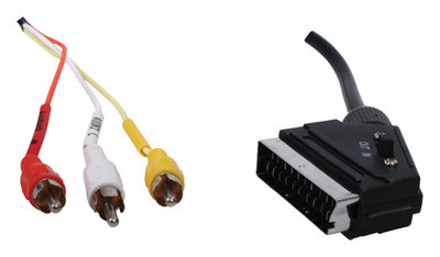 21p SCART kabel - 3x RCA met schakelaar 1,00 m