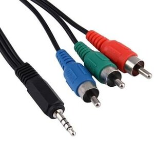 Videokabel 3x RCA (mannelijk) - 3,5mm Jack (mannelijk) 1,5 meter