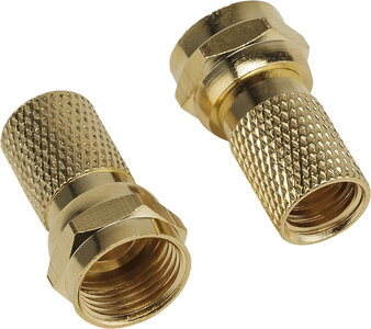 RG6 Coaxial Cable F-Connectors (2-Pack) - Gold