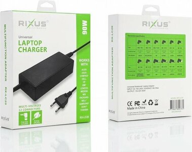 Rixus Universal Laptop Charger 90W with 12 connectors