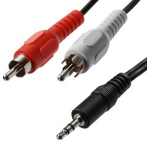 3,5 mm stereo naar RCA plug kabel, 0.2 meter