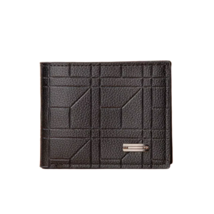 PU lederen herenportemonnee met gestreept steenpatroon ( ZWART)