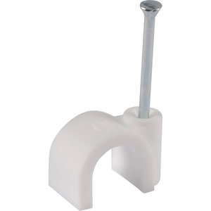 Coaxial Cable Clips White 8.0mm Pack of 100