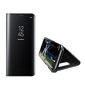Clear View Standing Cover voor Samsung J6 2018 Zwart