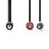 Stereo-Audiokabel 3,5 mm Male | 2x RCA Male | Vernikkeld | 1.50 m | Rond | Zwart_