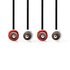 2x RCA Male | 2x RCA Male | Vernikkeld | 1.00 m | Rond | Zwart | Label_