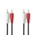 2x RCA Male | 2x RCA Male | Vernikkeld | 1.00 m | Rond | Zwart | Label_