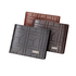PU lederen herenportemonnee met gestreept steenpatroon ( ZWART)_